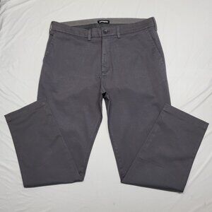 Express Mens Pants Slim Fit 34x30 (Fit 36 X 29 ) Comfort Waist Straight Leg Gray